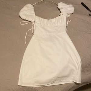 White mini dress. Bridal bachelorette bridal shower